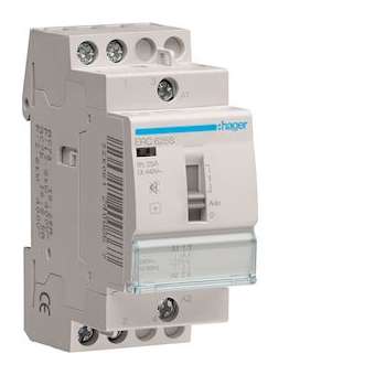 Contacteur silencieux à commande manuelle 2M, 25A, 2F, 230V|Hager-HAGERC625S