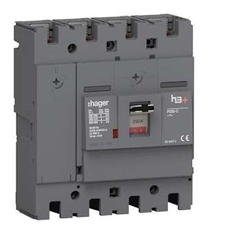 Interrupteur Boitier Moulé h3+ P250 SW 4P LN 250A FTC|Hager-HAGHCT251AR