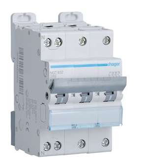 Disjoncteur 3P+N 6-10kA courbe D - 32A 3 modules|Hager-HAGNGT832
