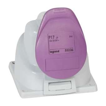 Prise saillie fixe P17 IP44 16A - 20V~ à 25V~ - 2P|Legrand-LEG055206