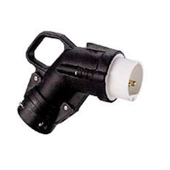 Fiche coudée Hypra IP44 TBT 16A - 20V à 50V - 2P - caoutchouc|Legrand-LEG052445