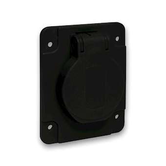 PratiKa - socle de prise NF 65x85mm - 2P+T 10-16 A - IP54 - connex. lat. - noir|Schneider Electric-SCHPKN62N