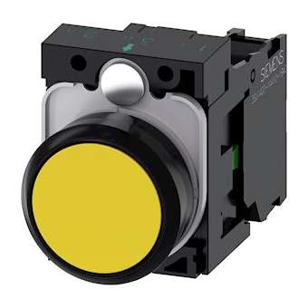 BOUTON-POUSSOIR, JAUNE|Siemens Industries et Infrastructures-SIE3SU1100-0AB30-1BA0