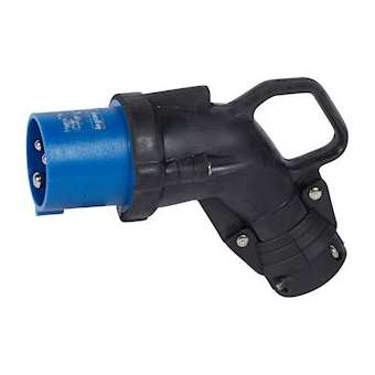 Fiche mobile coudée Hypra IP44 16A - 200V~ à 250V~ - 2P+T - caoutchouc|Legrand-LEG052152