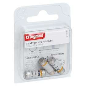 Cartouches fusibles pour porte-fusibles - sans témoin - 8,5x23mm - 10A|Legrand-LEG092911