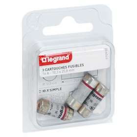 Cartouches fusibles pour porte-fusibles - avec témoin - 10,3x25,8mm - 16A|Legrand-LEG092902