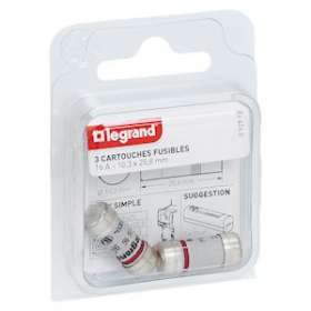 Cartouches fusibles pour porte-fusibles - sans témoin - 10,3x25,8mm - 16A|Legrand-LEG092912