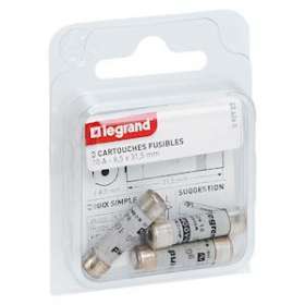 Cartouches fusibles pour porte-fusibles - avec témoin - 8,5x31,5mm - 10A|Legrand-LEG092922