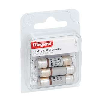Cartouches fusibles pour porte-fusibles - sans témoin - 10,3x38mm - 32A|Legrand-LEG092915
