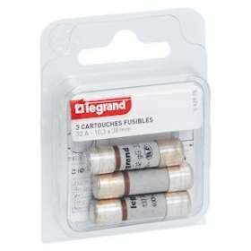 Cartouches fusibles pour porte-fusibles - sans témoin - 10,3x38mm - 32A|Legrand-LEG092915