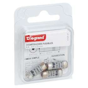 Cartouches fusibles pour porte-fusibles - avec témoin - 8,5x23mm - 6A|Legrand-LEG092921