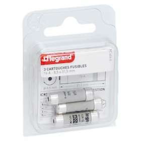 Cartouches fusibles pour porte-fusibles - avec témoin - 8,5x31,5mm - 16A|Legrand-LEG092924