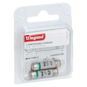 Cartouches fusibles pour porte-fusibles - sans témoin - 8,5x31,5mm - 20A|Legrand-LEG092913