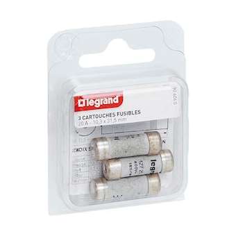 Cartouches fusibles pour porte-fusibles - avec témoin - 10,3x31,5mm - 20A|Legrand-LEG092926