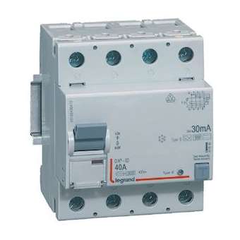 Interrupteur différentiel DX³-ID haut/bas vis - 4P 400V~ 40A B 30mA - 4 modules|Legrand-LEG411846