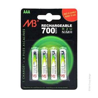 Blister(s) x 4 Accus Nimh blister x4 AAA Ready to use 1.2V 700mAh|Enix energies-NXGACH956415