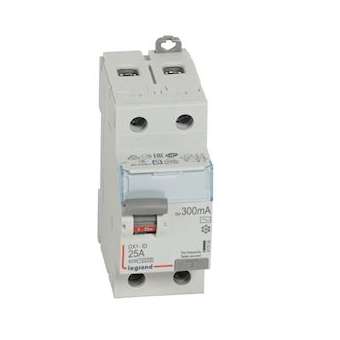 Interrupteur différentiel DX³-ID haut/bas vis - 2P 230V~ 25A typeAC 300mA -2 mod|Legrand-LEG411524