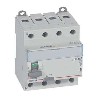 Interrupteur différentiel DX³-ID haut/bas vis - 4P 400V~ 80A typeAC 300mA -4 mod|Legrand-LEG411667