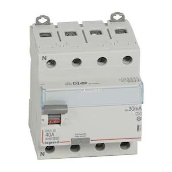 Interrupteur différentiel DX³-ID haut/bas vis - 4P 400V~ 40A typeA 30mA - 4 mod|Legrand-LEG411675