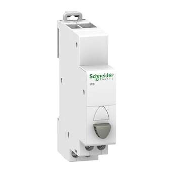 Acti9, iPB bouton-poussoir simple gris 1 NO + 1 NF 20A 230VCA|Schneider Electric-SCHA9E18033