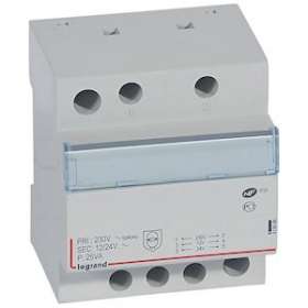 Transformateur de sécurité 230V vers 12V ou 24V - 25VA - 4 modules|Legrand-LEG413096
