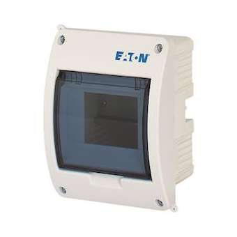 Coffret encastré IP40, 1 rangée, 5 mod, porte transparente|Eaton industries-EONBC-U-1-5-ECO