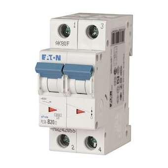Disj. PLS 2X20A 6kA (EN 60898) cbe C|Eaton industries-EONPLS6-C20-2-MW