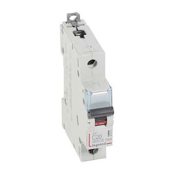 Disj. DX³ 6000kA 10kA arrivée haute/départ bas à vis 20A -courbe C -1 module|Legrand-LEG407655