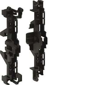 2 supports plastiques noirs, NewVegaD, pour rail DIN|Hager-HAGFD00H1