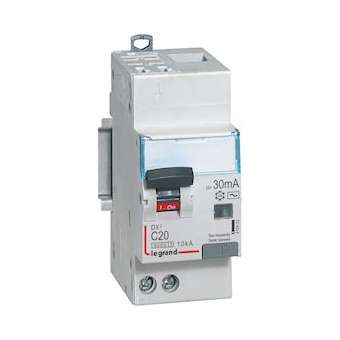 Disjoncteur diff DX³ 6000 -auto/vis-U+N 230V~-20A-typeAC-30mA-courbe C - 2 mod|Legrand-LEG410802