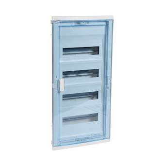 Coffret modulaire encastré 4 rangées 48+8 mod porte isolante galbée transparente|Legrand-LEG001524