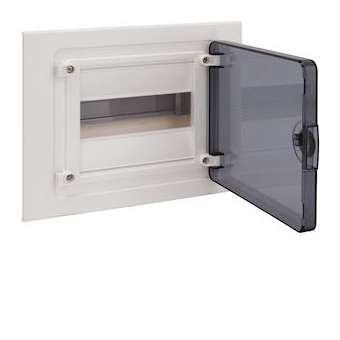 Coffret encastré 8 M porte transp.|Hager-HAGVF108TR