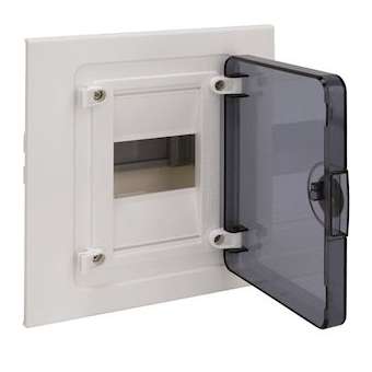 Coffret encastré 4 M porte transp.|Hager-HAGVF104TR
