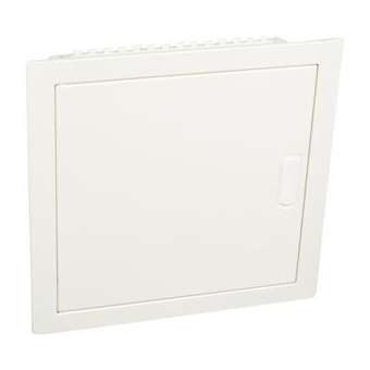 Coffret modulaire encastré 1 rangée 12+2 modules porte métal extra plate blanche|Legrand-LEG001531