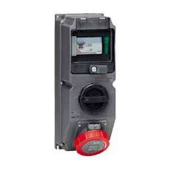 Coffret monoprise Hypra IP66/67-55 prise 3P+N+T 32A 380-415V~ + inter +disj diff|Legrand-LEG059658