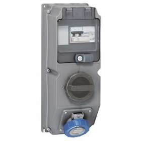 Coffret monoprise Hypra IP66/67-55 1x 2P+T 16A 200-250V~ + 1 inter + 1 disj diff|Legrand-LEG059651