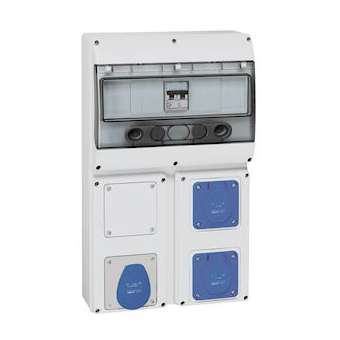 Coffret 3 prises P17 - IP44 - avec disjoncteur -1x2P+T + 2x2P+T NFC 16A + obtur|Legrand-LEG058934