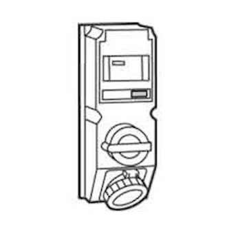 Coffret monoprise Hypra IP66/67-55 -prise 2P+T 32A 200-250V~ + inter + disj.|Legrand-LEG059665