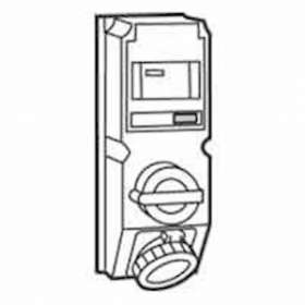 Coffret monoprise Hypra IP66/67-55 -prise 2P+T 32A 200-250V~ + inter + disj.|Legrand-LEG059665