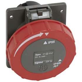 Prise entraxes unifiés Hypra 3P+T 3h IP66/67-55 440V~ - conteneur frigorifique|Legrand-LEG052926