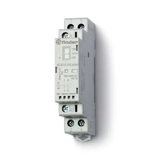 Contacteur 1NO + 1NC 25A 230V AC/DC, AgSnO2, indicateur méca + LED + sélecteur|Finder-FID223202304540PAS