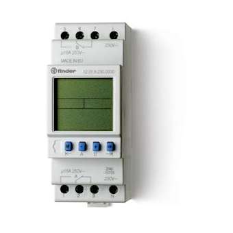 Horloge hebdomadaire digitale 2 inverseurs 16A 230V AC|Finder-FID122282300000PAS