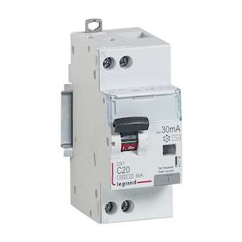 Disjoncteur différentiel Phase + Neutre - type AC - 30mA - 20A - 2 modules|Legrand-LEG092833