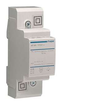 Transformateur de sonnerie 4VA 230V-8 à 12V|Hager-HAGST301