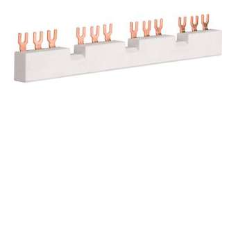 Barre de pontage pour 4 disjoncteurs moteur 3P 63A fourche 10mm²|Hager-HAGKD304M