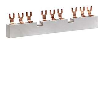Barre de pontage pour 3 disjoncteurs moteur 3P 63A fourche 10mm²|Hager-HAGKD303M