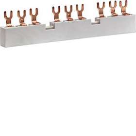 Barre de pontage pour 3 disjoncteurs moteur 3P 63A fourche 10mm²|Hager-HAGKD303M