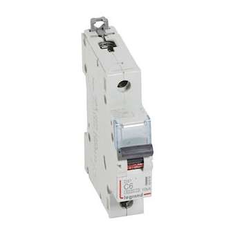 Disjoncteur DX³6000 10kA arrivée haute/départ bas vis 1P 6A courbe C - 1 mod|Legrand-LEG407650