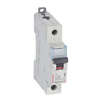 Disj. DX³ 6000kA 10kA arrivée haute/départ bas à vis 25A -courbe C -1 module|Legrand-LEG407656