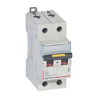 Disj. DX³ 1000kA 16kA arrivée haute/départ bas à vis 2A -courbe C -2 modules|Legrand-LEG409214